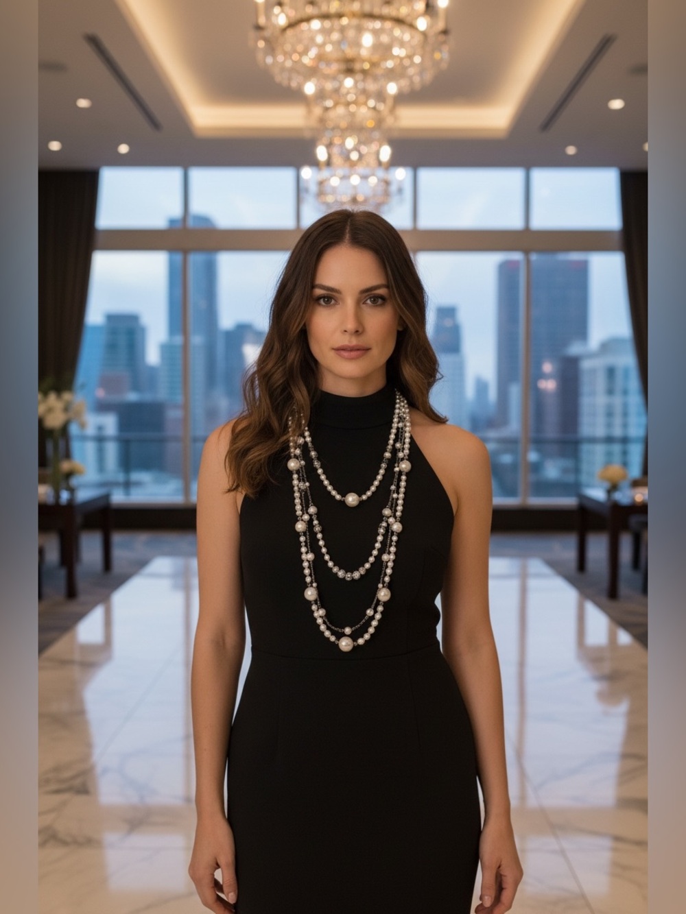 Doncaster Multi-Strand Faux Pearl Statement Necklace-NWT